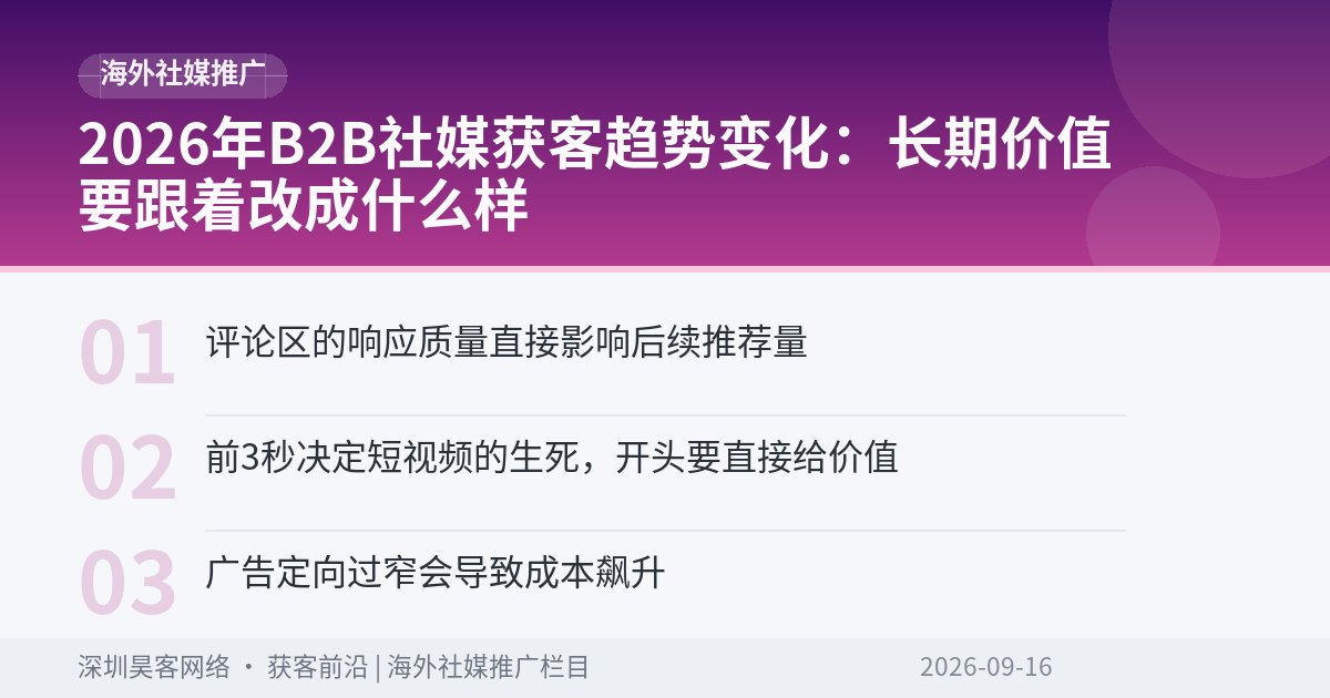 2026年B2B社媒获客趋势变化：长期价值要跟着改成什么样