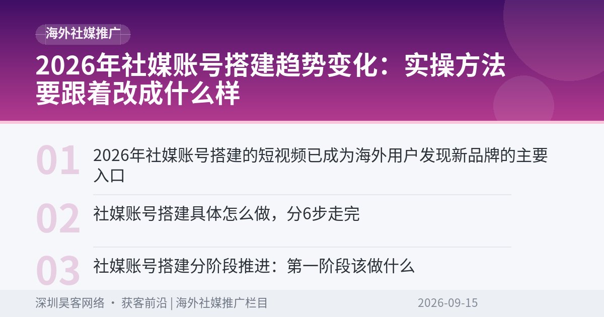 2026年社媒账号搭建趋势变化：实操方法要跟着改成什么样