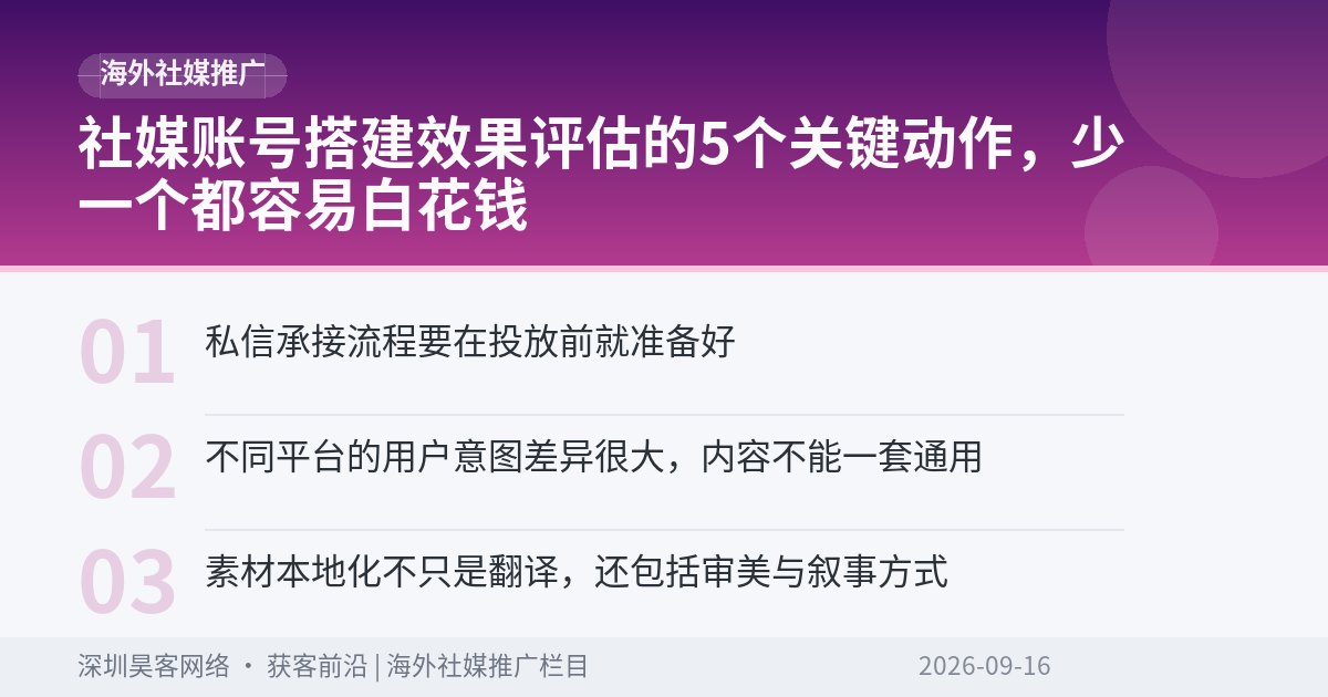 社媒账号搭建效果评估的5个关键动作,少一个都容易白花钱