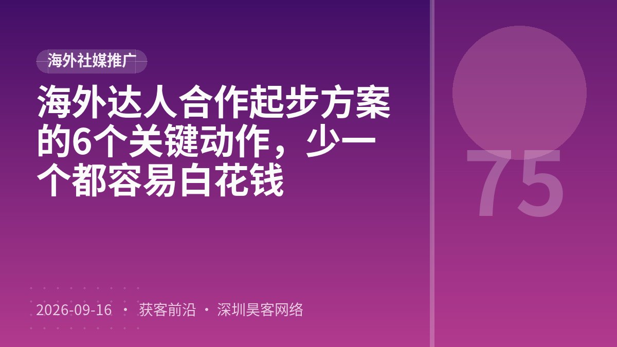 海外达人合作起步方案的6个关键动作,少一个都容易白花钱