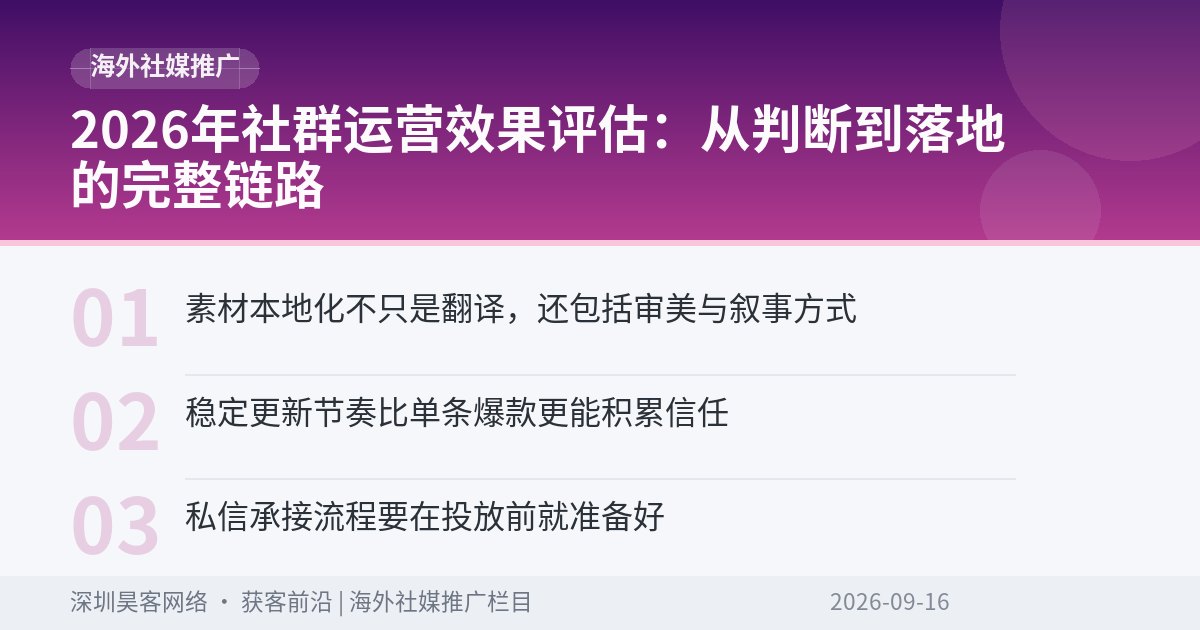 2026年社群运营效果评估:从判断到落地的完整链路