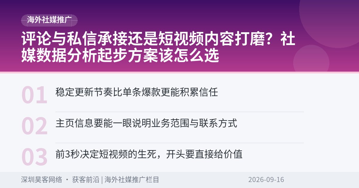 评论与私信承接还是短视频内容打磨？社媒数据分析起步方案该怎么选