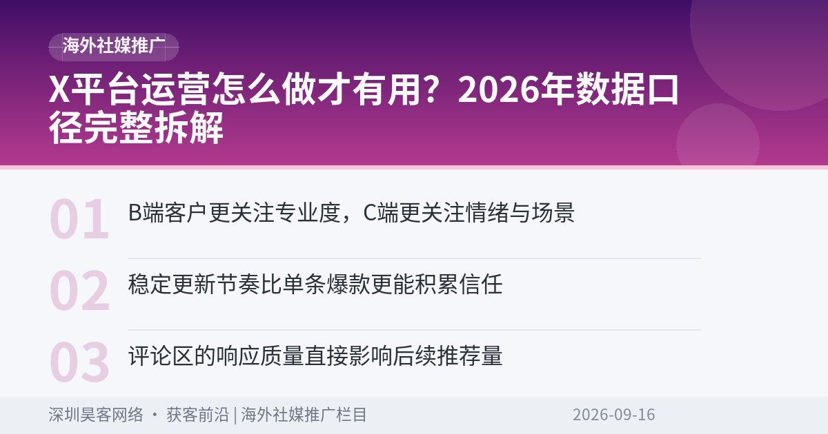 X平台运营怎么做才有用？2026年数据口径完整拆解