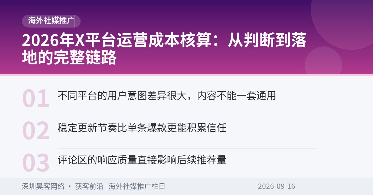 2026年X平台运营成本核算:从判断到落地的完整链路