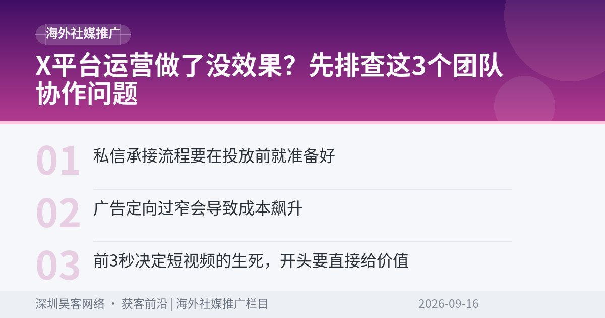 X平台运营做了没效果?先排查这3个团队协作问题