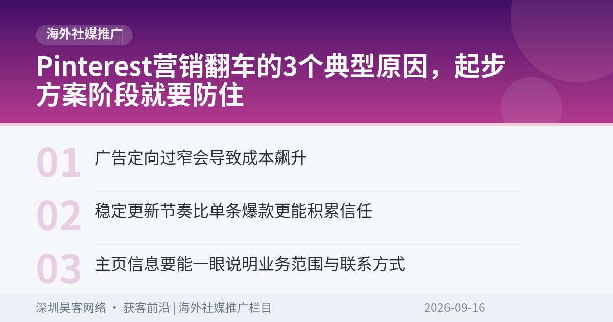 Pinterest营销翻车的3个典型原因，起步方案阶段就要防住