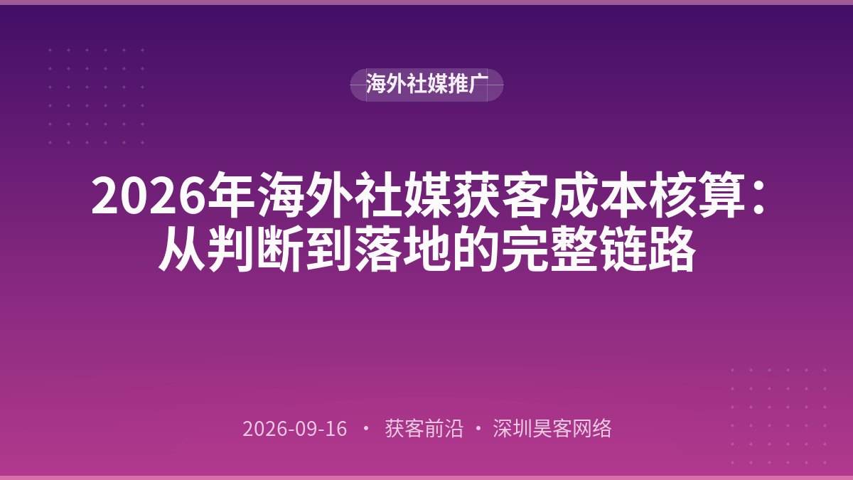 2026年海外社媒获客成本核算：从判断到落地的完整链路