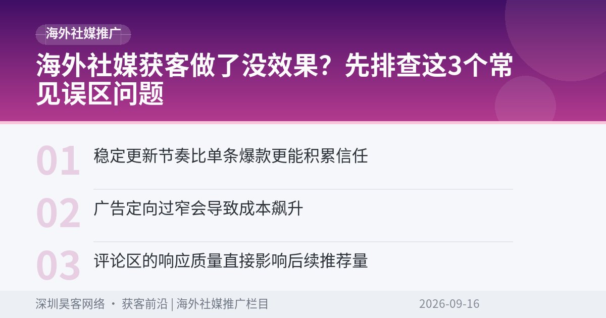 海外社媒获客做了没效果？先排查这3个常见误区问题