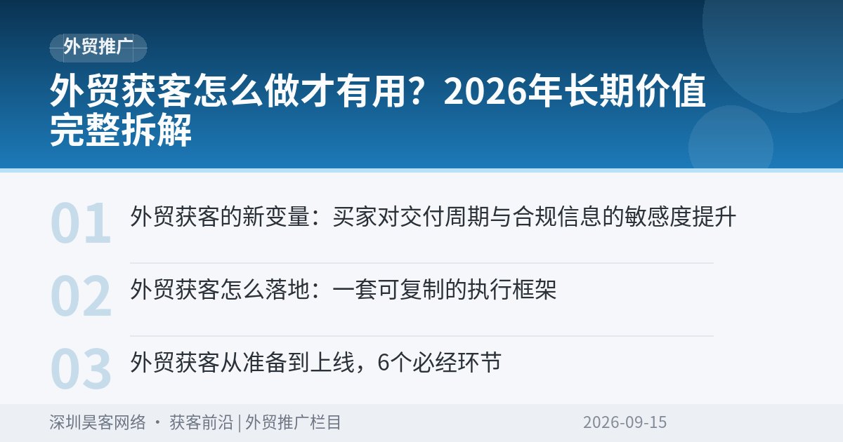 外贸获客怎么做才有用？2026年长期价值完整拆解