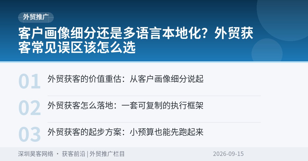 客户画像细分还是多语言本地化？外贸获客常见误区该怎么选