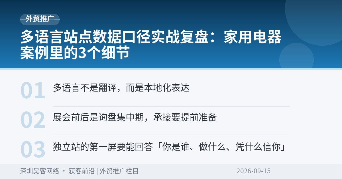 多语言站点数据口径实战复盘：家用电器案例里的3个细节