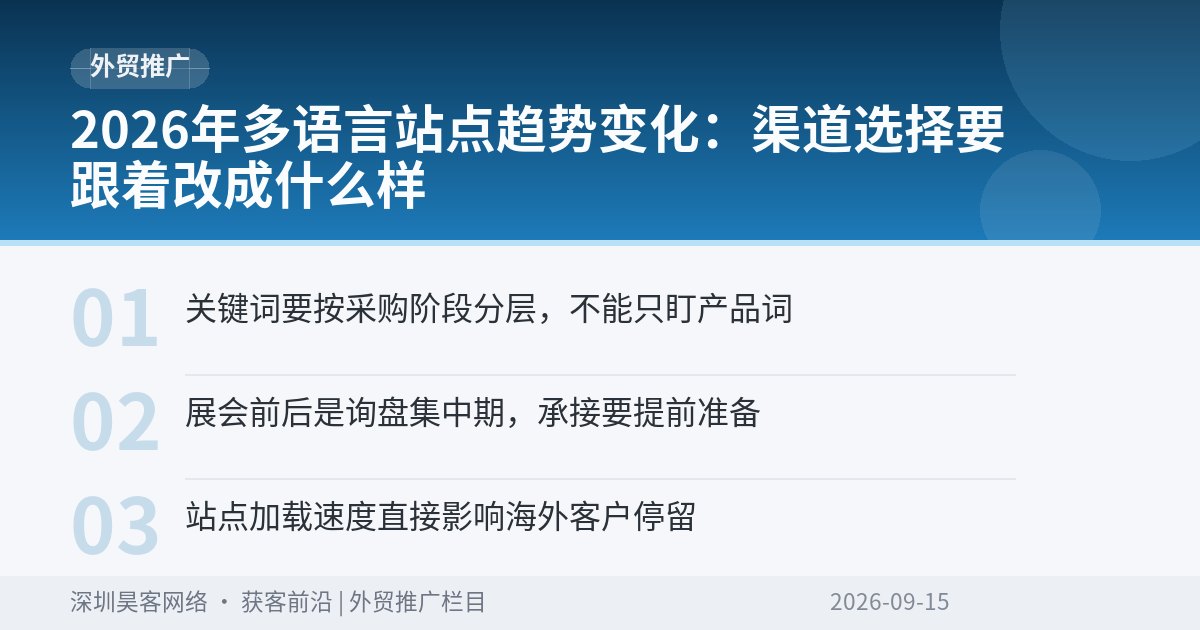 2026年多语言站点趋势变化：渠道选择要跟着改成什么样