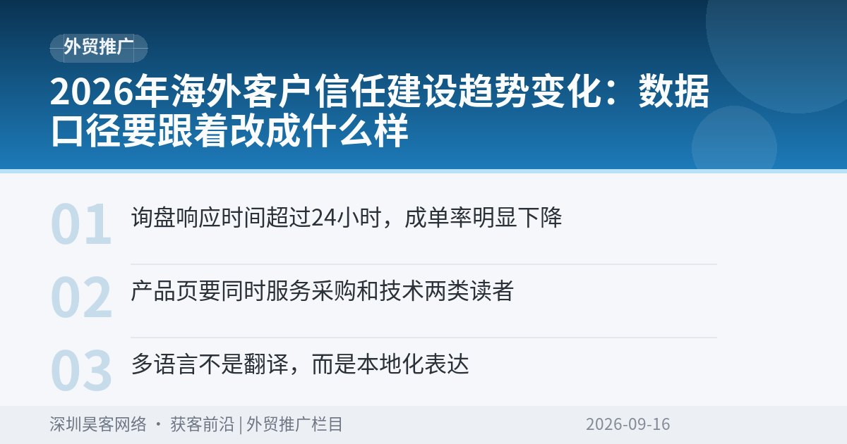 2026年海外客户信任建设趋势变化：数据口径要跟着改成什么样
