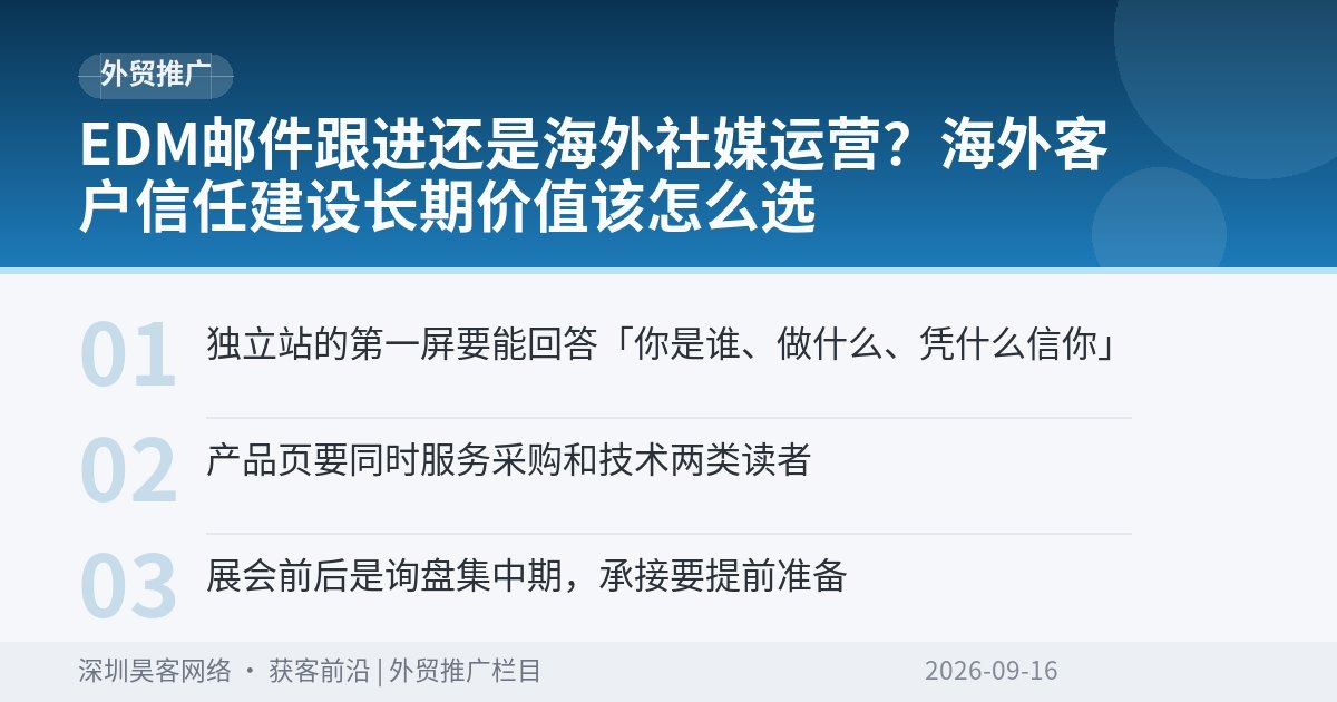 EDM邮件跟进还是海外社媒运营?海外客户信任建设长期价值该怎么选