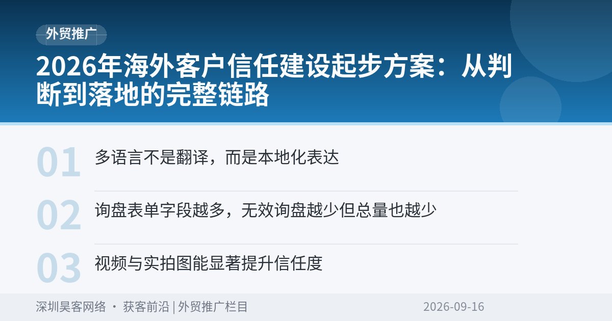 2026年海外客户信任建设起步方案:从判断到落地的完整链路