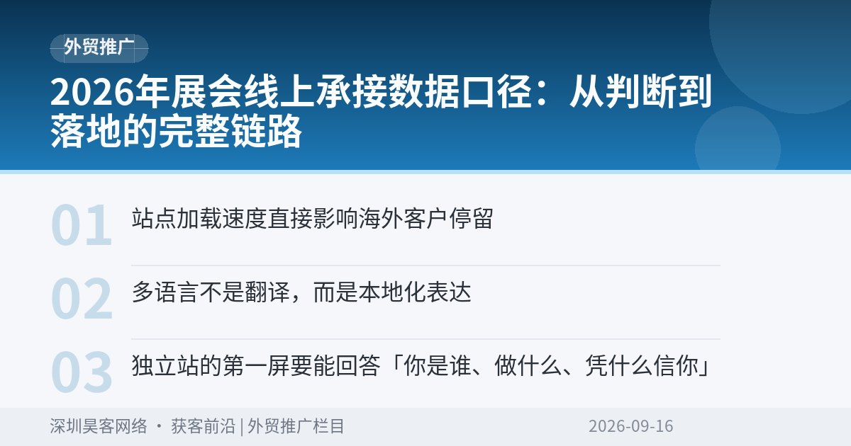 2026年展会线上承接数据口径：从判断到落地的完整链路