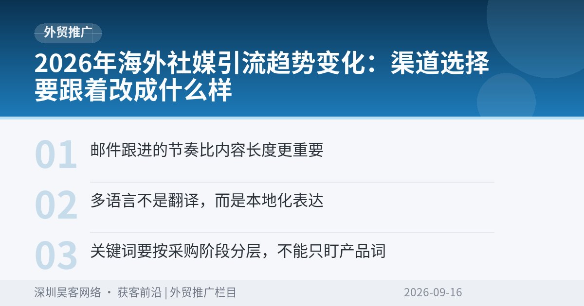 2026年海外社媒引流趋势变化：渠道选择要跟着改成什么样