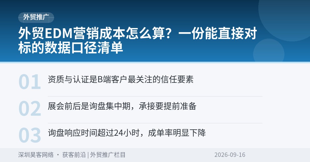外贸EDM营销成本怎么算？一份能直接对标的数据口径清单