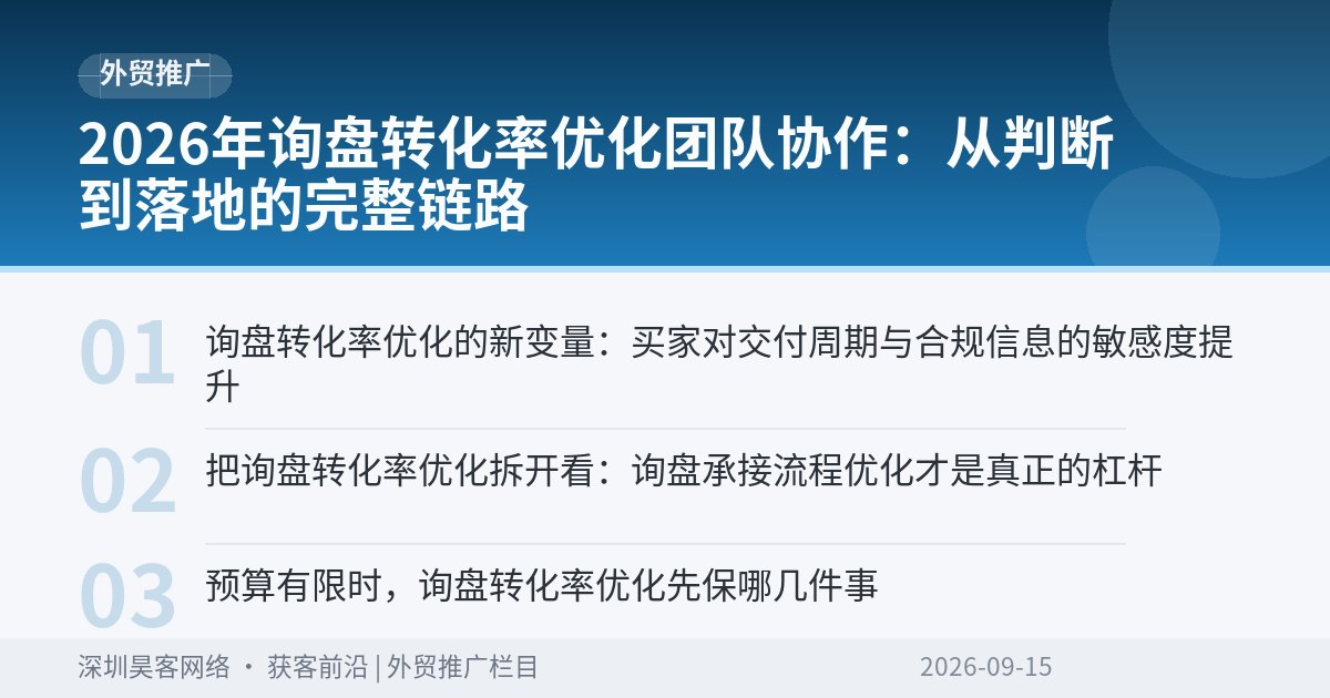 2026年询盘转化率优化团队协作：从判断到落地的完整链路