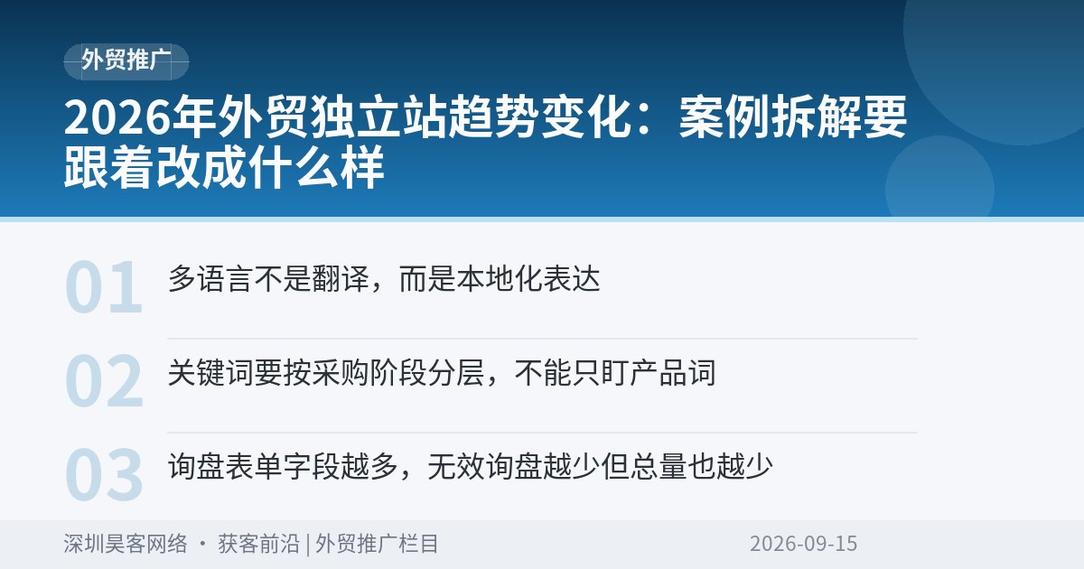 2026年外贸独立站趋势变化：案例拆解要跟着改成什么样
