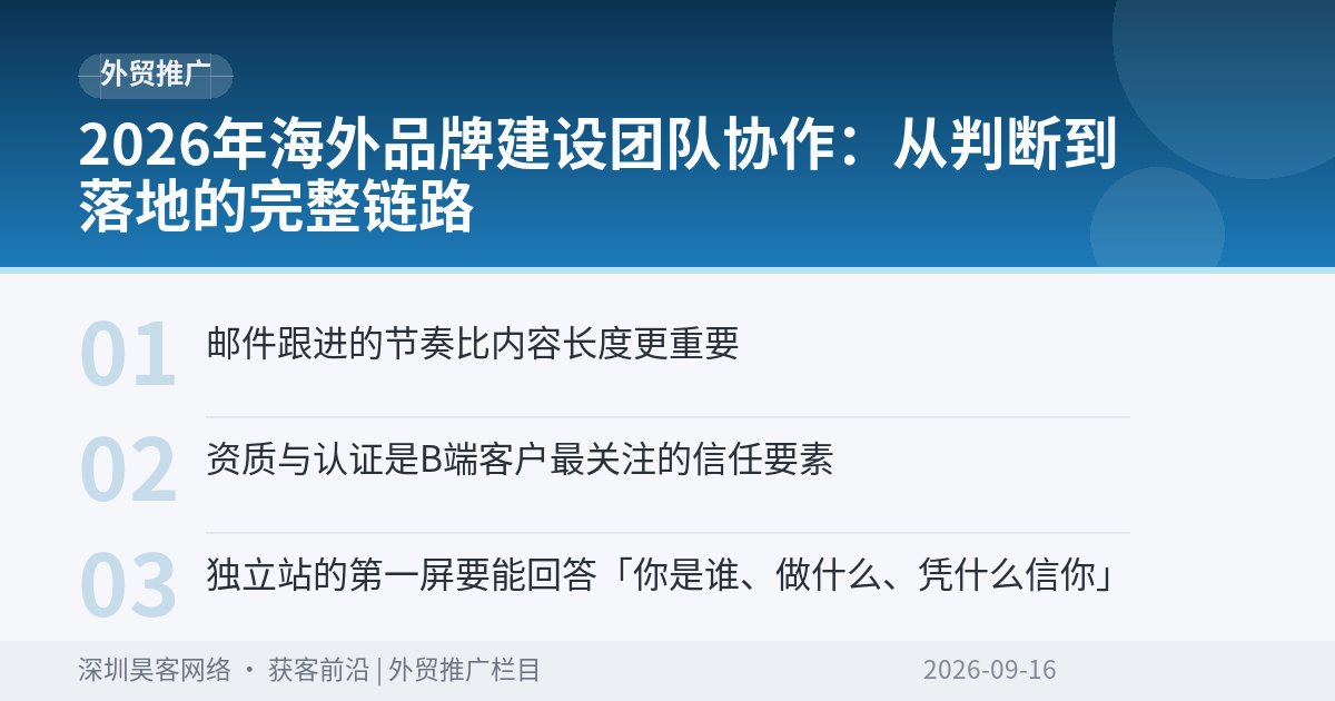 2026年海外品牌建设团队协作:从判断到落地的完整链路