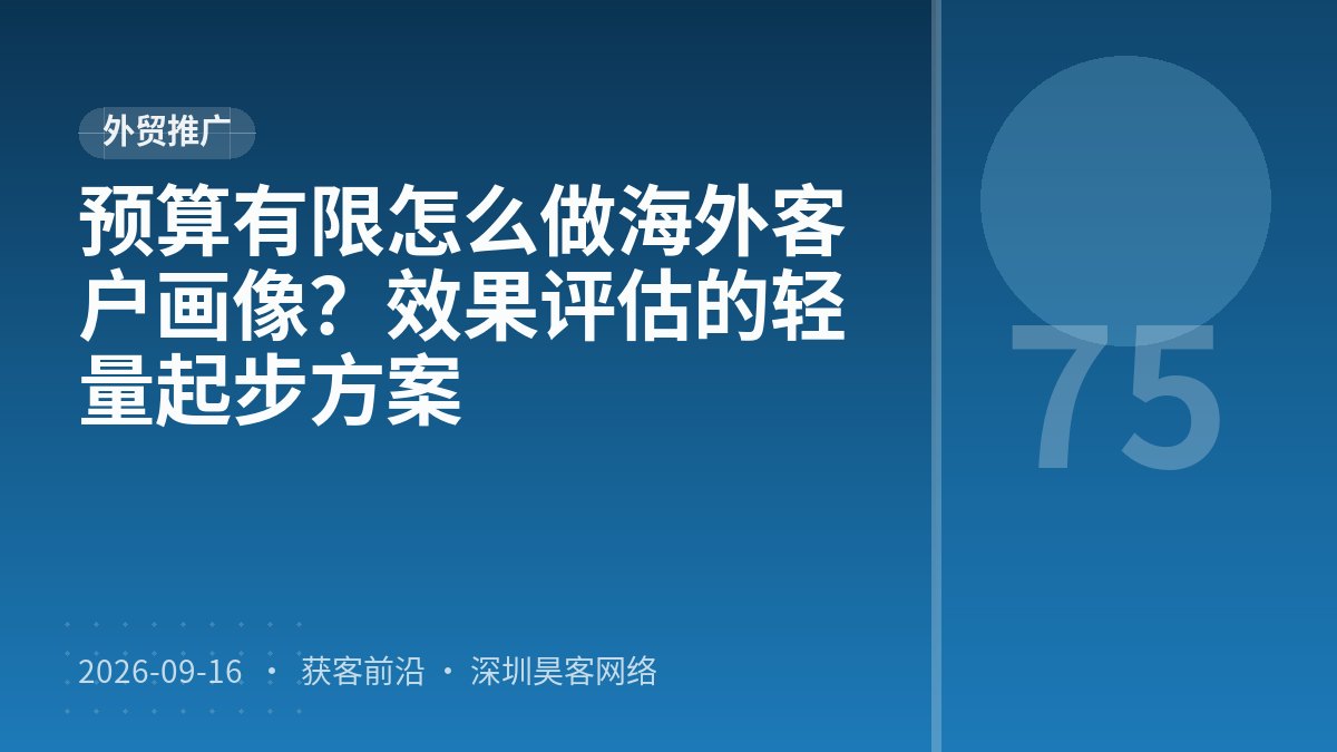 预算有限怎么做海外客户画像？效果评估的轻量起步方案