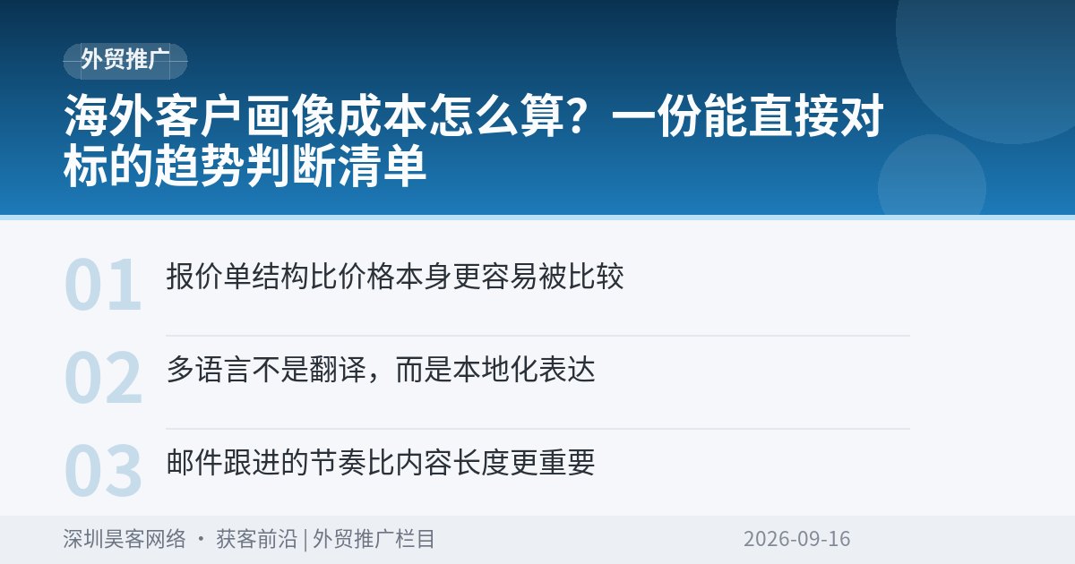 海外客户画像成本怎么算？一份能直接对标的趋势判断清单