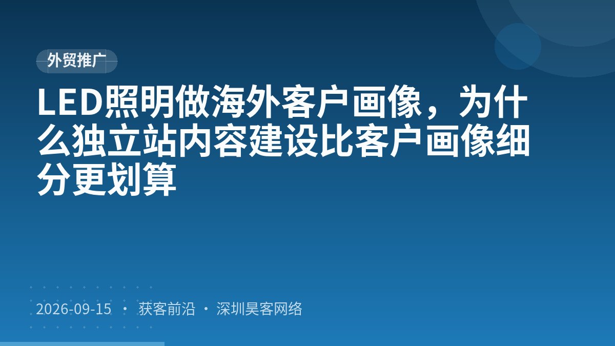 LED照明做海外客户画像，为什么独立站内容建设比客户画像细分更划算