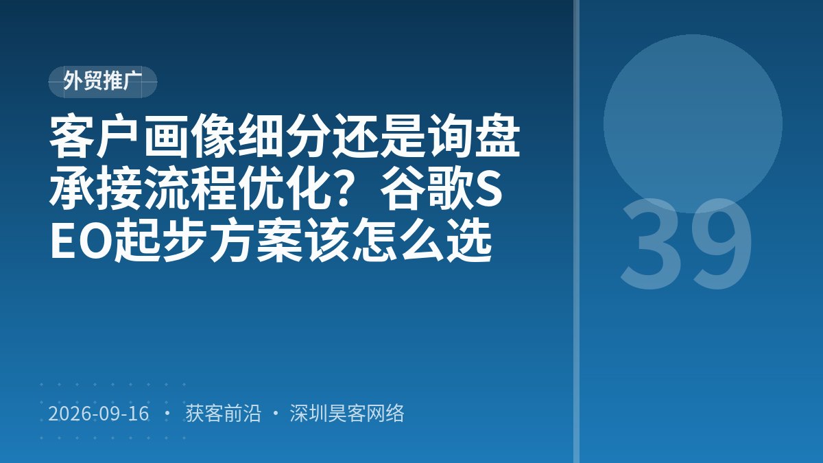 客户画像细分还是询盘承接流程优化？谷歌SEO起步方案该怎么选