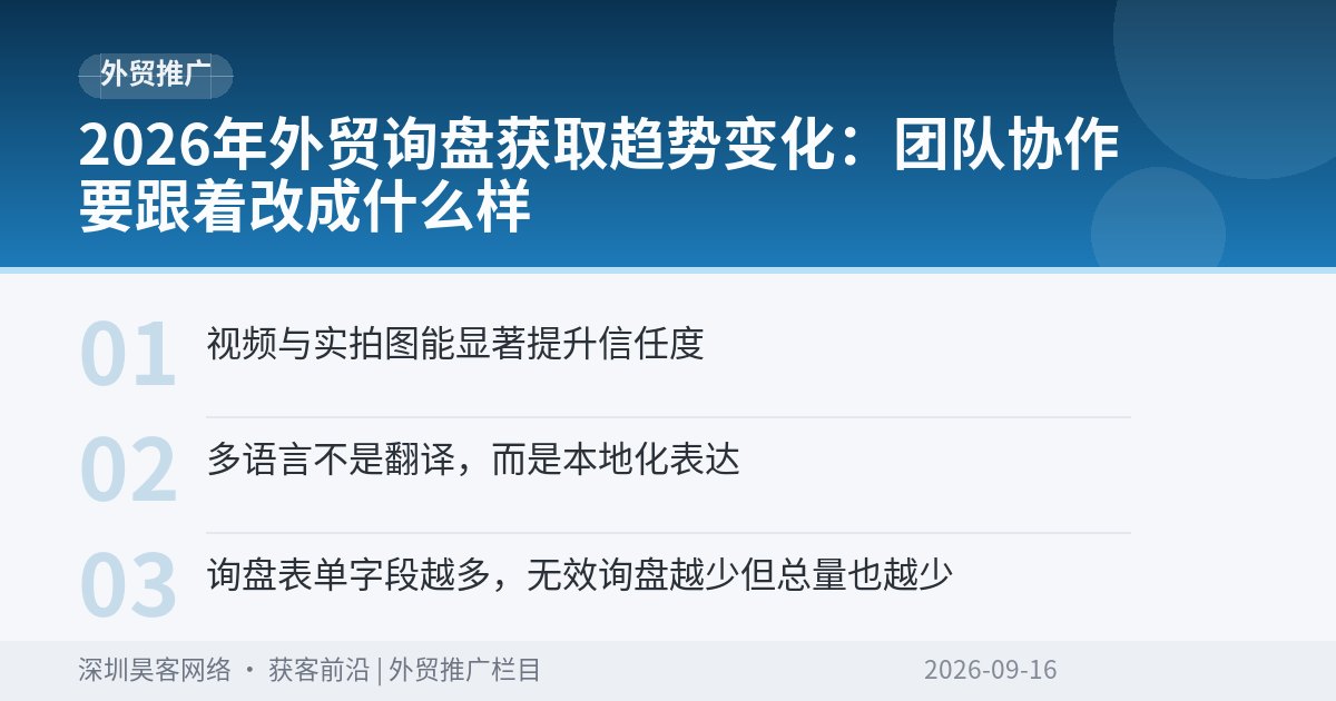 2026年外贸询盘获取趋势变化：团队协作要跟着改成什么样