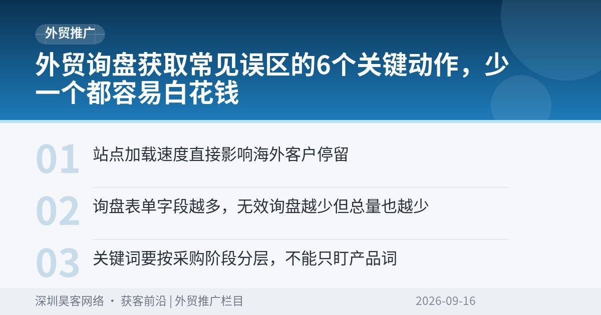 外贸询盘获取常见误区的6个关键动作，少一个都容易白花钱